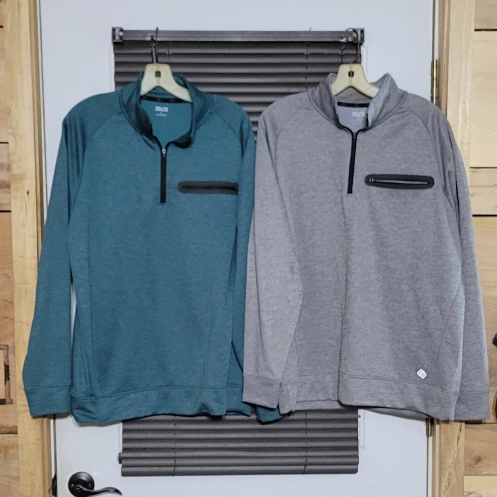 Zelos mans 1/4 zip pullovers  size L    lot of 2